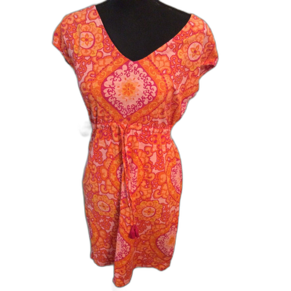 Tommy Bahama XS Flora Legacy Sleeveless V Neck Dress Cotton